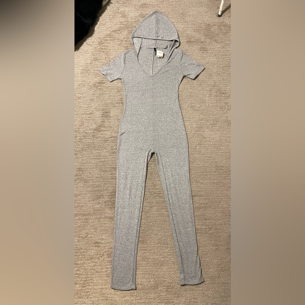 Women’s Gray Hooded Jumpsuit